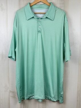 Properly Tied Men’s Short Sleeve Golf Performance Inlet Polo Shirt Tee Time 2XL